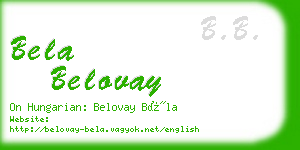 bela belovay business card